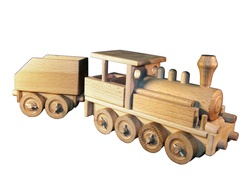 Locomotive à vapeur en bois