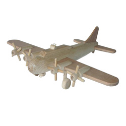 Avion bombardier B 17 en bois naturel