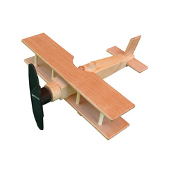 Avion Biplan en bois naturel