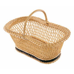 Panier croisé double en osier blanc