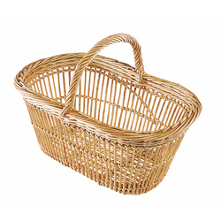 Panier ajouré ovale en osier blanc