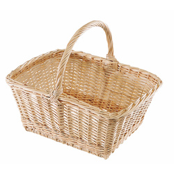 Panier rectangulaire éclisse osier blanc