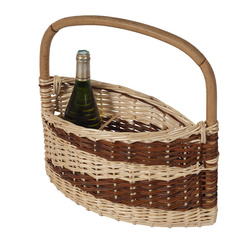 Panier à bouteilles en osier bicolore