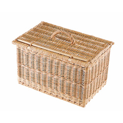 Panier pique-nique en osier blanc