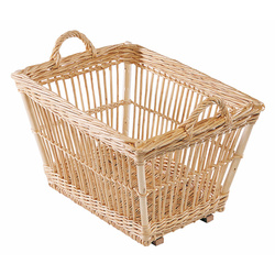 Panier blanchisserie en osier blanc