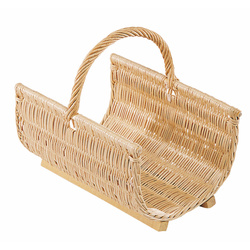 Panier à bois bord normal en osier banc