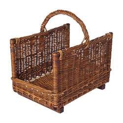 Panier à bois rectangulaire - osier brut