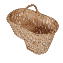 Panier d'escalier en osier blanc