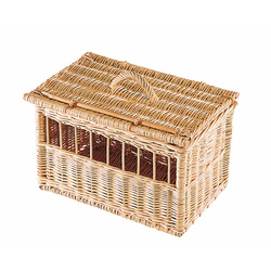 Panier de transport animaux osier blanc