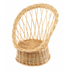 Fauteuil girolle enfant en osier blanc