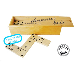 Boîte de dominos en bois