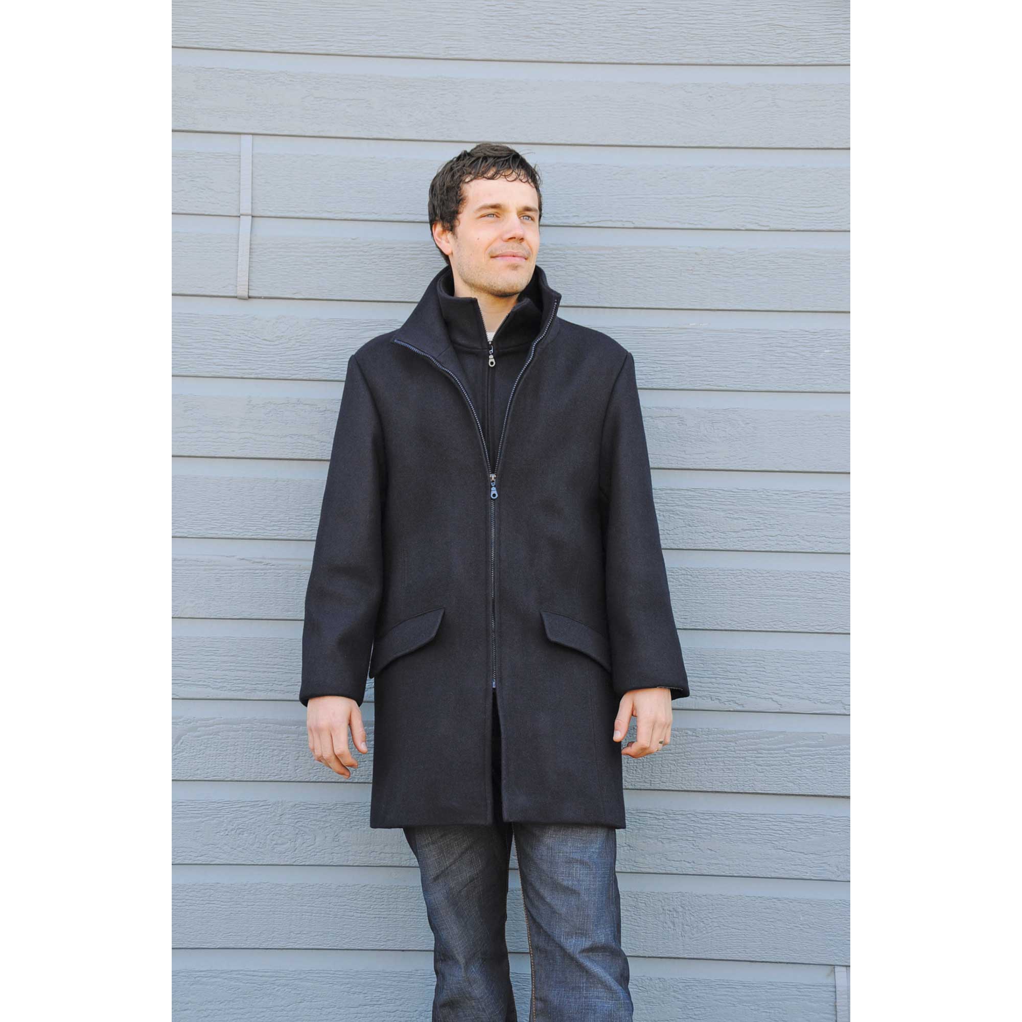 CALAIS veste homme 3/4 en laine imperméable - La boutique Dalmard Marine