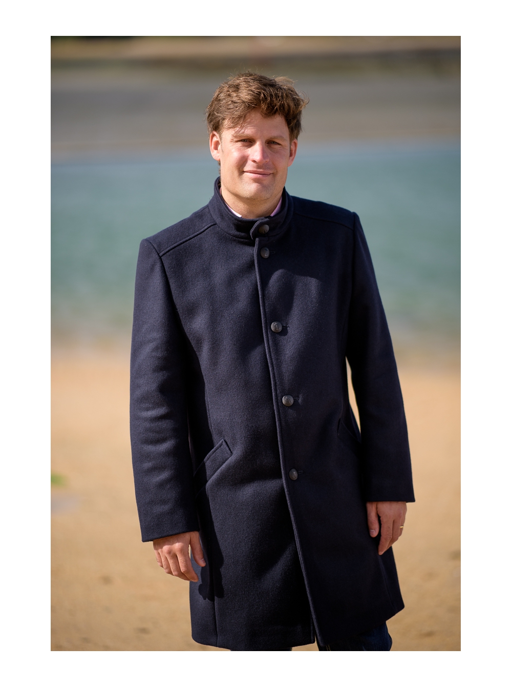 CALAIS veste homme 3/4 en laine imperméable - La boutique Dalmard Marine