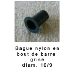 Lot de  4 bagues bout de barre nylon grise