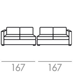 Canapé 156 cm - un accoudoir 11 cm