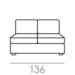 Canapé 136 cm - sans accoudoirs