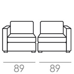 Chauffeuse 78 cm - Un accoudoir 11 cm