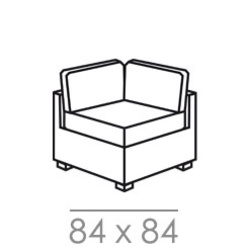 Elément d'angle carré 90°