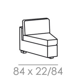 Elément d'angle 45° rond