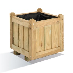 Bac à fleurs carré en bois 