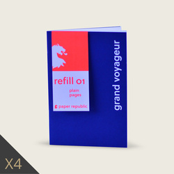 Lot de 4 carnets R01 - pages unies