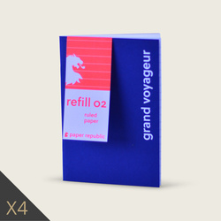 Lot de 4 carnets R02 - pages rayées