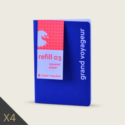 Lot de 4 carnets R03 - pages à carreaux