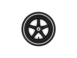 Roue noire slicker 12,5x2,25-8 bande blanche 