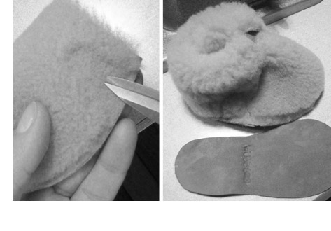 Fabrication chausson en peau lainÃ©e Wubby